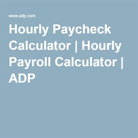 Adp hourly salary calculator - Step 3: enter an amount for dependents.The old W4 used to ask for the number of dependents. The new W4 asks for a dollar amount. Here’s how to calculate it: If your total income will be $200k or less ($400k if married) multiply the number of children under 17 by $2,000 and other dependents by $500. Add up the total.